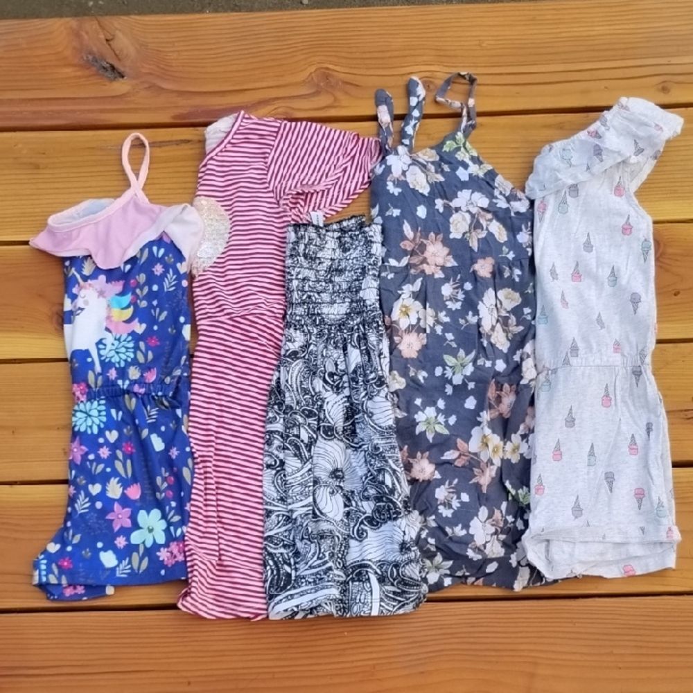 Assorted Girls' Dresses & Shorts Rompers Floral, Striped, and Patterned 6 6x